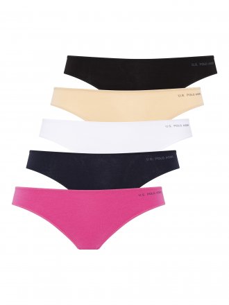 U.S.POLO ASSN brasilské kalhotky 67007 5PACK bílá, černá, tělová, růžová, modrá 
